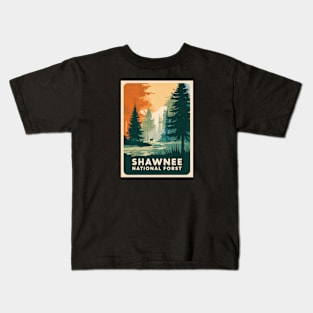 Shawnee National Forest Abstract Watercolor Poster Kids T-Shirt